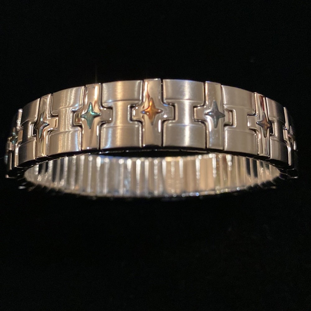 Milor Italy Stainless Steel 18KT Cross Bracelet.